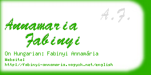 annamaria fabinyi business card